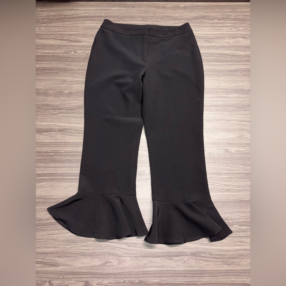 Cynthia Rowley Black Ruffle Bottom Pants Size 4